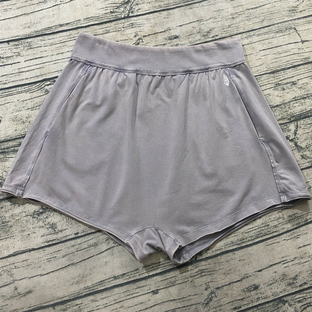 FREE PEOPLE MOVEMENT MOONLIGHT HOT SHOT HAREM SHORTS Sz XL Blue Granite